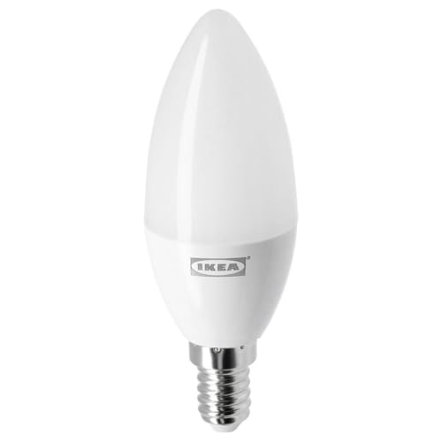 ProTuning TRÅDFRI - Bombilla LED E14 de 470 lúmenes, espectro blanco, inalámbrica, regulable/lámpara de araña blanca ópalo