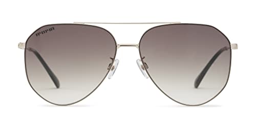 Foster Grant Sun Luv Good Vibes Aviator Sunglasses, Silver, 59mm,10260187.COM3