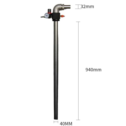 Air Operated Oil Transfer Pump, Stainless Steel Pneumatic Chemical Pump, Special Liquid Pump for 200 Liter Barrels, 40-50L/min Large Flow, for Transport Diesel, Engine Oil, Hydraulic Oil