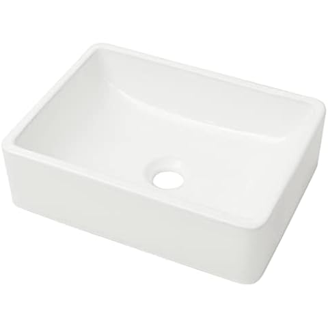 vidaXL Lavabo Cuadrado Moderno Cerámica Blanco Cover