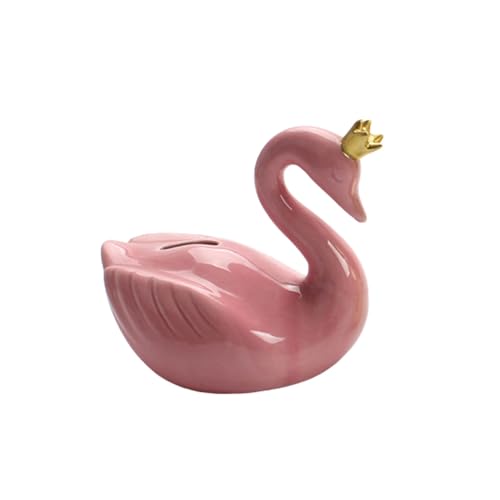Image of Creative Gifts International Ceramic Swan w/Crown Bank – Premium Crafted Giftware with Durable Materials and Elegant Design, Practical Everyday Function for Home Décor, Office Display and Gift Giving