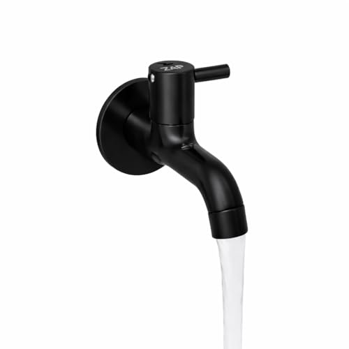 Image of ZAP Elixir Series Champagne Matte Black Brass Long Body Tap | Premium Bathroom & Kitchen Faucet | Durable, Stylish & Rust-Resistant | Modern Wall Mount Faucet