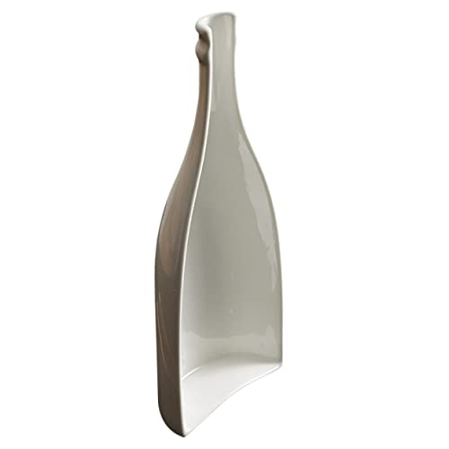 GRIRIW Wine Bottle Shaped Ceramic Food Dish Delicate Plate for Side Dishes for Everyday Use Formal Dinners Easy to Clean for Home Restaurant