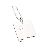 New Mexico necklace sterling silver Personalized New Mexico state necklace with heart comes with Box