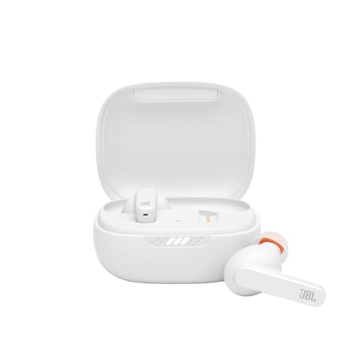 JBL Live Pro+ TWS True Wireless Noise-Cancelling Earbuds, In-Ear Bluetooth Headphones with 28-Hour Battery, Fast Pair, Wireless Charging, White