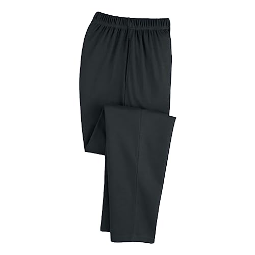 Pantalones Casuales Rectos de Color Liso con Cintura elástica y Bolsillos para Mujer Vestidos Largos Casual Tallas Grandes Invierno (Black, XXXL)