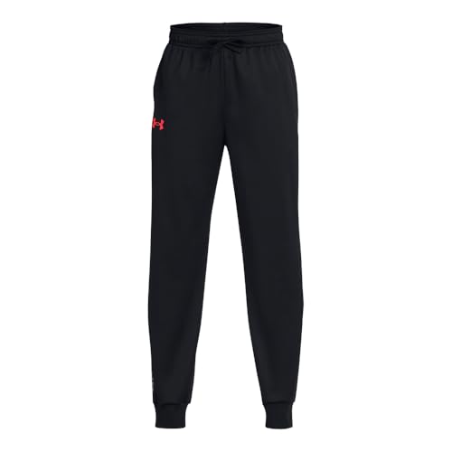 Under Armour Boys Brawler 2.0 Tapered Pants, (003) Black/Racer Red/Racer Red, Medium Plus