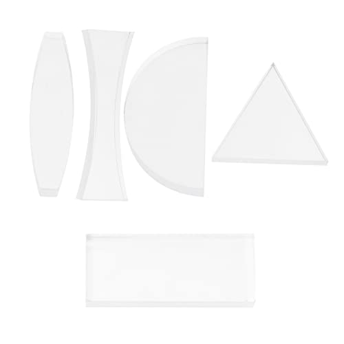 COSMEVIVI 5 Pcs Optical Lens Prism Optic Physical Experiment Lens Concave Convex Lenses Double Concave Lens Concave Lens Glasses Lens for Physics Teaching Optical Lab White Acrylic