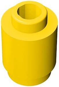 Bloque de ladrillo clásico a granel, ladrillo redondo amarillo 1x1, ladrillo redondo de 100 piezas compatibles con piezas y piezas de Lego 3062