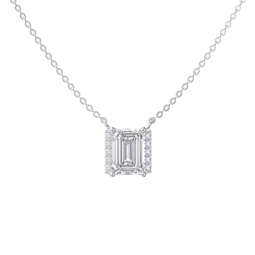 Collier Carré Scintillant en Argent Véritable et Zirconium 4A