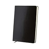 Libretas Bonitas. Cuaderno A5 Con Tapa Flexible Simil De Piel. Libreta A5 Con 100 Hojas, Disposición A Rayas. Bloc De Notas A5 Para Escribir Con Marcador De Paginas. Cuaderno De Notas Vintage (Negro)