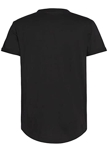 Calvin Klein Herren T-Shirt Kurzarm Badge Turn Up Sleeve Rundhalsausschnitt, Schwarz (Ck Black), XXS – Ansicht 2