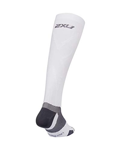 2XU Vectr Full Length Sock, White/Grey, M13