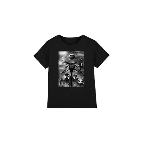 The Nightmare Before Christmas Boys Jack Skellington Rain Unisex Kids T-Shirt, Black, 7-8 Years UK