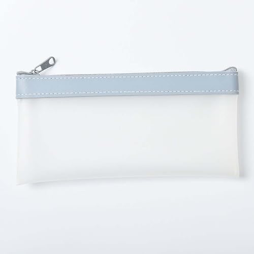 Image of Small Pencil Pouch Makeup Transparent Cortical Pen Bag Women Office Stationery Comestic Bag