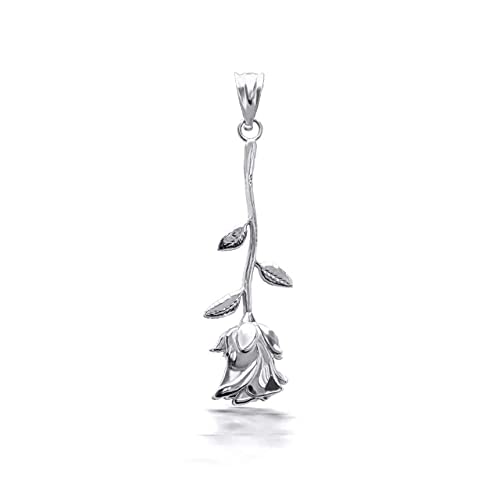 Beautiful 925 Sterling Silver Premium Rose Pendant image