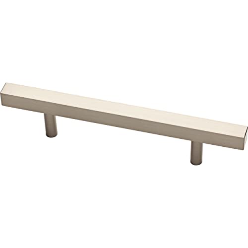 Franklin Brass Simple Square Bar (10-Pack) Cabinet Handles 3-3/4' Hole Center Stainless Steel Kitchen Drawer Pulls Dresser, Furniture Hardware P46656K-SS-B