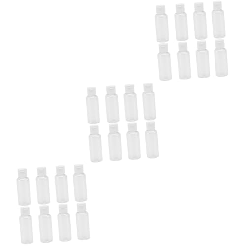 SOESFOUFU 45個 50ml ボトル トラベルコンテナボトル 空のスクイーズボトル スモールソープディスペンサー 空のトイレタリーボトル クリアスプレーボトル ローションボトル トラベルボトル 空のボトル ホワイト