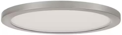 Commercial Electric 15 in. Brushed Nickel New Ultra-Low Profile Integrated LED Flush Mount 5CCT (2-Pack)