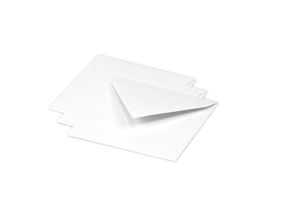 Clairefontaine 12016C Pack of 20 Gummed Envelopes Square Format 12x12cm 120gsm White Invitation Events Correspondence Pollen Range Premium Smooth Paper