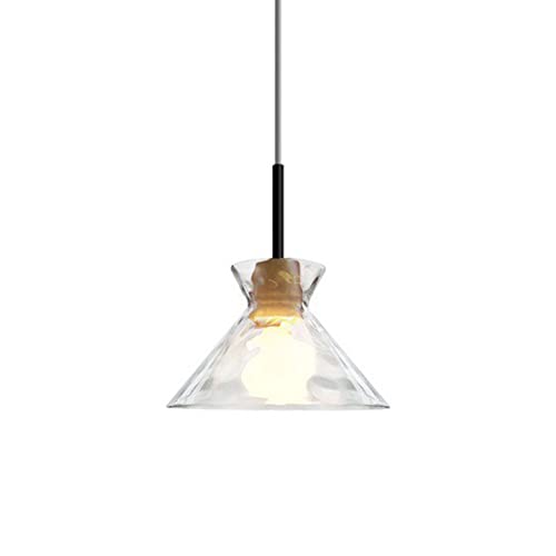 Petit lustre en verre ondulé transparent style postmoderne