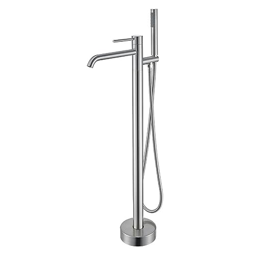 Grifo monomando independiente para bañera con ducha giratoria de 360° y cascada, ideal para baños modernos.