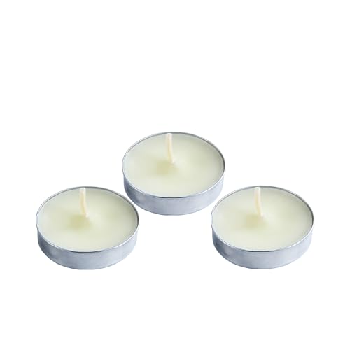 3-Pack White Tea Light Candles Mini Smokeless Candles Ideal for Chocolate Melting Cups Weddings Christmas Parties Power Outages and More