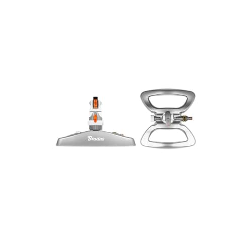 Bradas WL-Z13 White line 4 Funktionen Kreisregner bis 350 qm mit Standfuß, Metall, grau, 10 x 10 x 10 cm