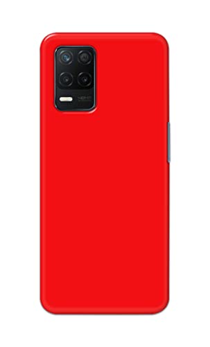 Image of Printed Hard Back Cover Case for Realme 8 5G | Realme 8S 5G Back Cover (Plain Red) -1803