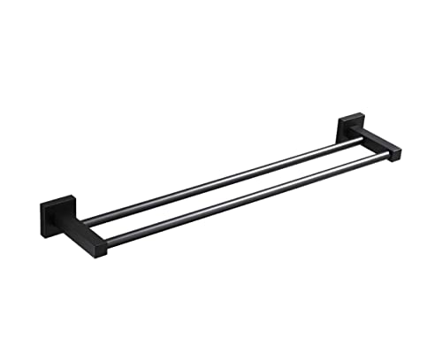 Porte-serviettes mural double 60cm compact et durable - 2