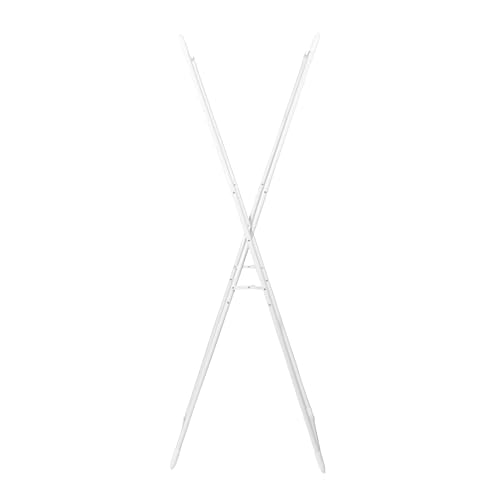 Image of Household Essentials Valet Folding Clothes Rack, Strong Metal X-Frame, Chic Design, Great for Guest and Dressing Rooms, Portable and Easy to Use, Folds Flat, White