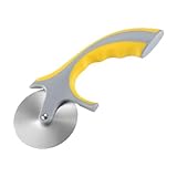 iplusmile Cortador de Pizza con Mango Ergonómico Acero Inoxidable Utensilio Cocina para Horno y Hogar Color Amarillo Fácil Limpieza Apto Lavavajillas