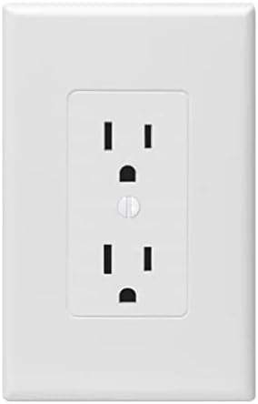 Taymac 2600W Masque Revive Polycarbonate White 1-Gang Cover, Replaces Old and Discolored Wall Plate for Electrical Outlet, Decor and Home Improvement Essentials