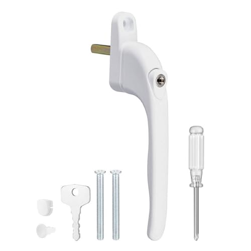 Manillas de Ventana Blancas, Manilla Ventana Aluminio, Ventanas Manijas de Seguridad, Maneta con Cierre para Ventanas Cerradura de Ventana Manija de Puerta de Balcón para Balcones Patios