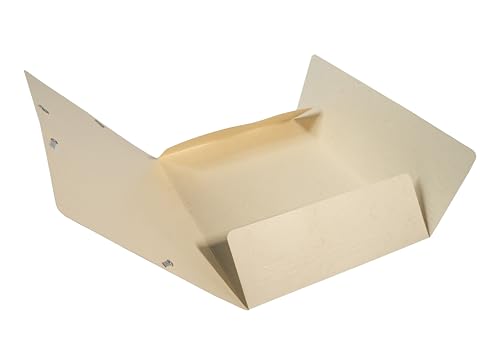 Exacompta 17104H 25er Pack Einschlagmappe aus extra starkem Colorspan-Karton für DIN A4 mit 3 Klappen und 2 Gummizügen elfenbein