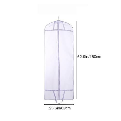 Breathable Hanging Garment Bag, Clear Full Zipper Travel Bag for Closet, 62.9in/160cm, Purple Clothes Storage Organizer, Perfect for Dresses, Suits & Costumes2