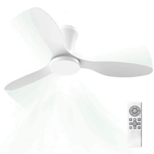 Airwit 106cm Ventilatore da Soffitto con Luce e Telecomando Silenzioso, 3CCT Dimmerabile Funzione di...