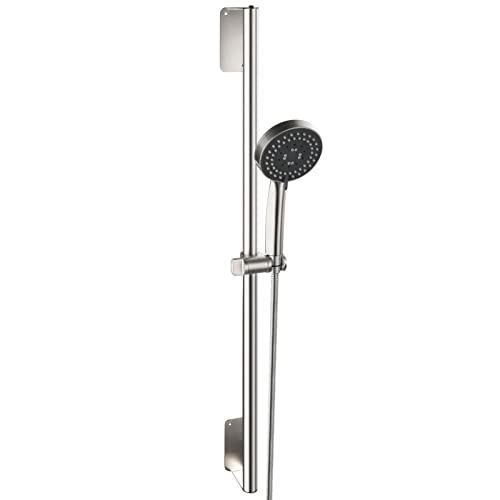 Barre de douche en acier inoxydable 304 noir avec pommeau durable