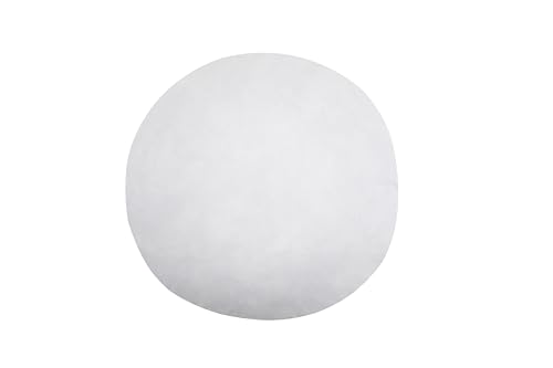 HOMESJUN Set of 2, 95% Feather 5% Down 18 Inch Round Decorative Pillow Insert, Cotton Cover, White, Set of 2