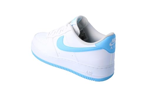 Nike Air Force 1 '07 Men's Shoes (FQ4296-100, White/White/Aquarius Blue) Size 112