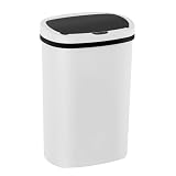 Pazidom 13 Gallon Trash Can, Plastic Kitchen Trash Can Automatic Garbage Can with Lid High-Capacity Touch Free Motion Sensor for Kitchen, Bedroom, Office, White