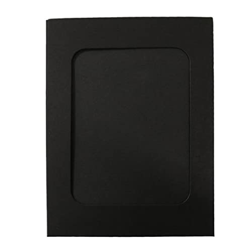 IMIKEYA Vintage Cowhide Paper Frame with Clips Packages of Photo Display Wall Decor for Events Parties and Home Decoration All-black Design with Twine and Clothespins