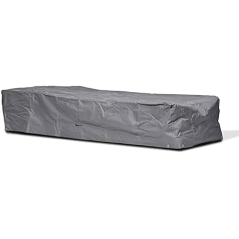 Mehr Garten - Premium Schutzhülle für Sonnenliegen: 210(B)x75(T)x40(H) cm I Robuste Liegen-Abdeckhaube wasserdicht und wetterfest aus Oxford 600D Gewebe I Lichtgrau Cover