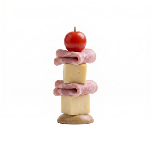 Restaurantware 1.5-inch Bamboo Pedestal Skewers: Perfect for Serving Appetizers and Cocktail Garnishes - Natural Color - 100-CT - Premium