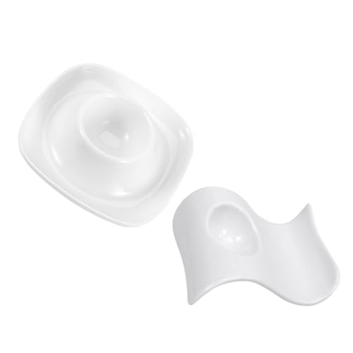 Garneck 2pcs Ceramic Egg Cup Breakfast Egg Cup Hard Egg Brunch Egg Cup Egg Serving Holders Cup for Egg Boiled Eggs Holder Egg Stand Duck Egg Cup Boiled Egg Cup Holders Ceramics White