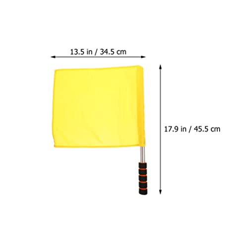 Yardwe 3Pcs Hand Flags Traffic Safety Flags Sports Referee Flags Track And Field Training Flags Performance Linesman Official Flag For Soccer Volleyball Football #TOP5