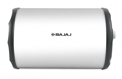 Image of Bajaj Majesty Pro Horizontal Geyser 15 L (Left pipe)| Glassline coated tank | Shock resistant body | Warranty: 7 Yr Tank, 2 Yr Comprehensive | BEE Rating 4 Star | Suitable for low ceiling heights
