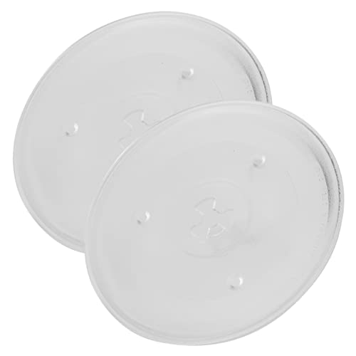MAGICLULU 2 Piezas Plato Giratorio Para Microondas Hornos Microondas Rejilla Para Microondas Recipientes Para Microondas Con Tapa Estante De Los Microondas Tostadora Vidrio