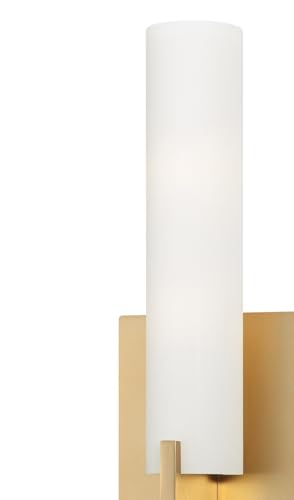 Image of GEORGE KOVACS P5040-248-L Tube LED Wall Sconce, 1-Light, 12 Total Watts, 13.25-in H x 4.75-in W, Honey Gold