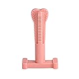 Bullibone SuperBrush: Dog Teeth Cleaning Brushing Toothbrush Stick - Long Lasting Nylon Pink Peppermint Chew Toy for Oral Care and Dental Health